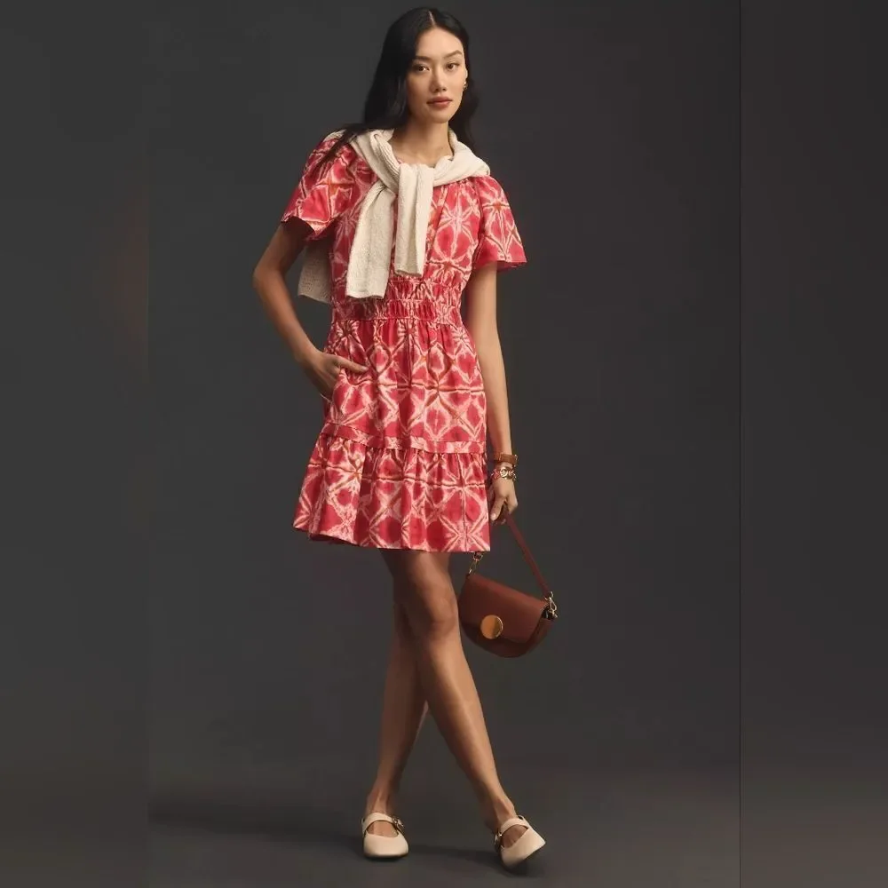 Anthropologie The Somerset Mini Dress in Med Pink NWT - Picture 8 of 10
